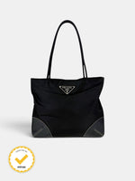 90s Prada Nylon Black Tote Bag