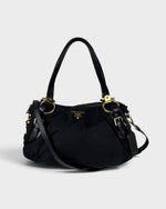 2010s Prada Black Tessuto Nylon 2Way Handbag