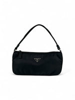 Vintage Prada Milano Nylon Black Mini Shoulder Bag 90s