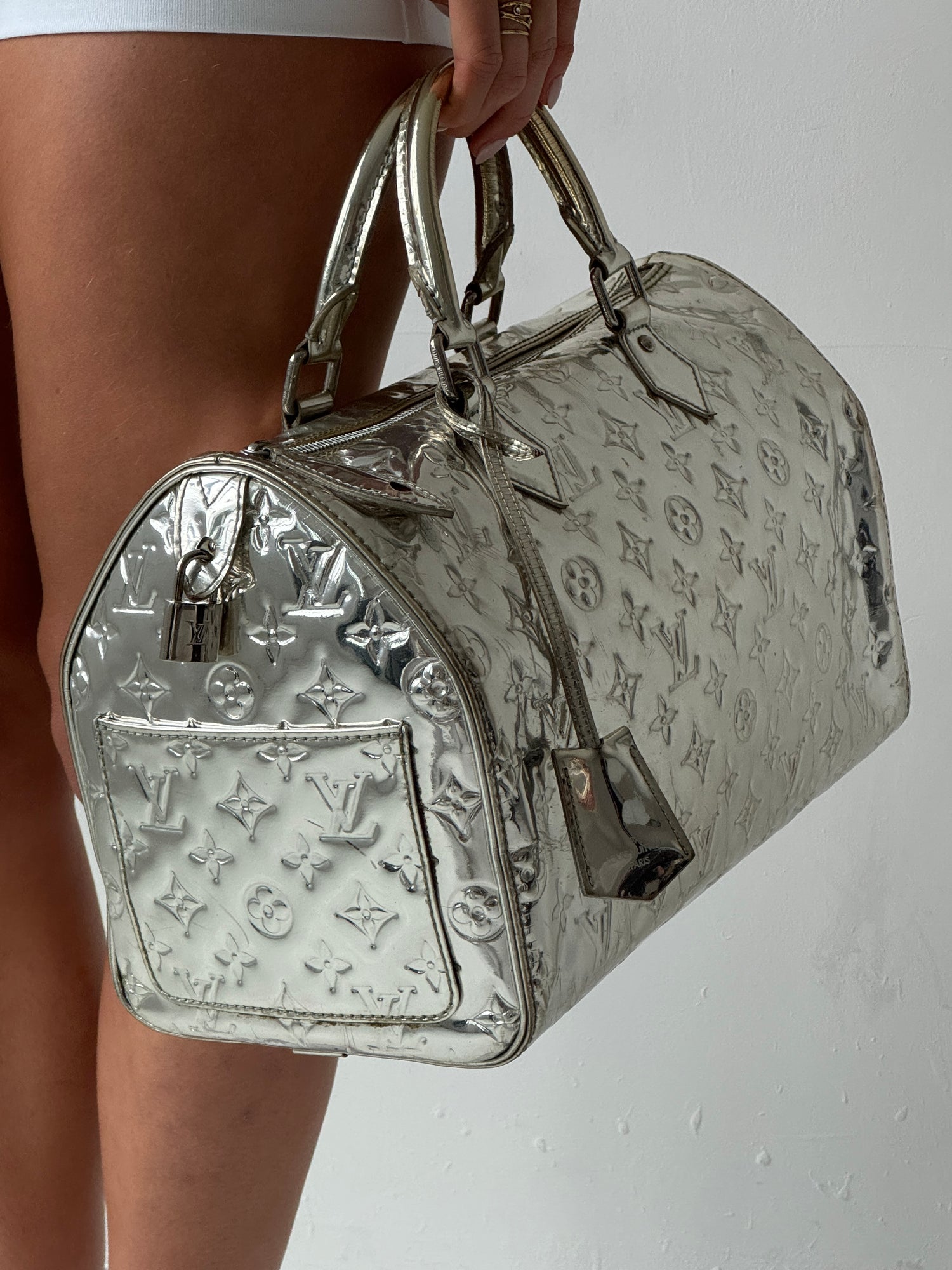 RARE Louis Vuitton Silver Monogram Miroir Speedy 35 Handbag (2006)