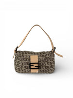 Vintage 90s Fendi Zucca Baguette Shoulder Bag