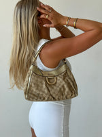 Vintage Gucci Monogram D-Ring Abbey Shoulder Bag 2000s