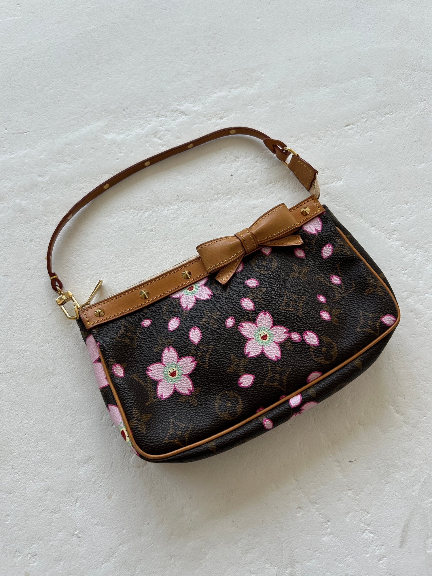Vintage Louis Vuitton Takashi Murakami Cherry Blossom Pochette Bag (2003) RARE