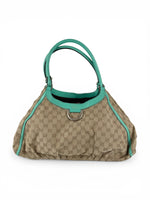 Vintage 90s Gucci GG Monogram Large D-Ring Shoulder Bag