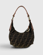90s Fendi Zucca Mini Hobo Shoulder Bag