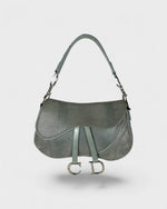 2001 Christian Dior Lizard Embossed Double Saddle Shoulder Bag
