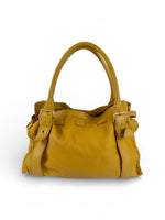 2010s Miu Miu Grained Leather Large Ruffle Handbag