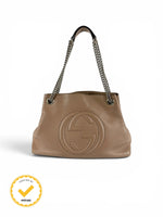 Gucci GG Pebbled Calfskin Soho Chain Handbag