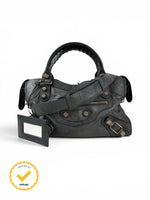 2010s Balenciaga The Giant City 21 Dark Grey Leather Handbag