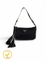 2000s RARE Prada Nylon Grommet Stitch Shoulder Bag