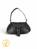 90s Fendi Mini Denim Spy Pouch Shoulder Bag