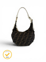 90s Fendi Zucca Hobo Shoulder Bag
