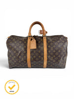 1980s Louis Vuitton Keepall 50 Duffle Handbag