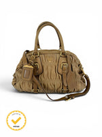 2008 Prada Tessuto Gaufre Antik Deer Leather 2Way Handbag