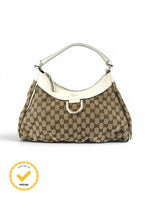2000s Gucci Monogram Large D-Ring Shoulder Bag