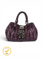2010s Miu Miu Matelasse Coffer Hobo Handbag