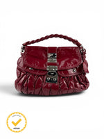 2010s Miu Miu Red Patent Leather Coffer Handbag