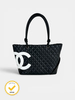 2004 Chanel Cambon Black & White Tote Bag