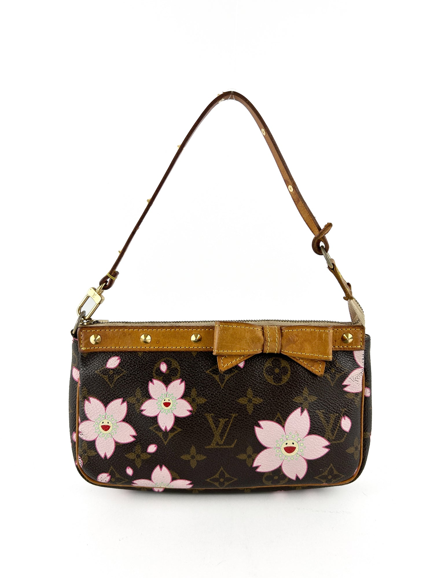 Vintage Louis Vuitton Takashi Murakami Cherry Blossom Pochette Bag (2003) RARE