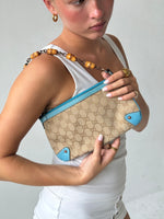 Vintage 90s Gucci Monogram Mini Bamboo Chain Shoulder Bag