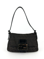Vintage Fendi Zucca Brown Mini Baguette Shoulder Bag