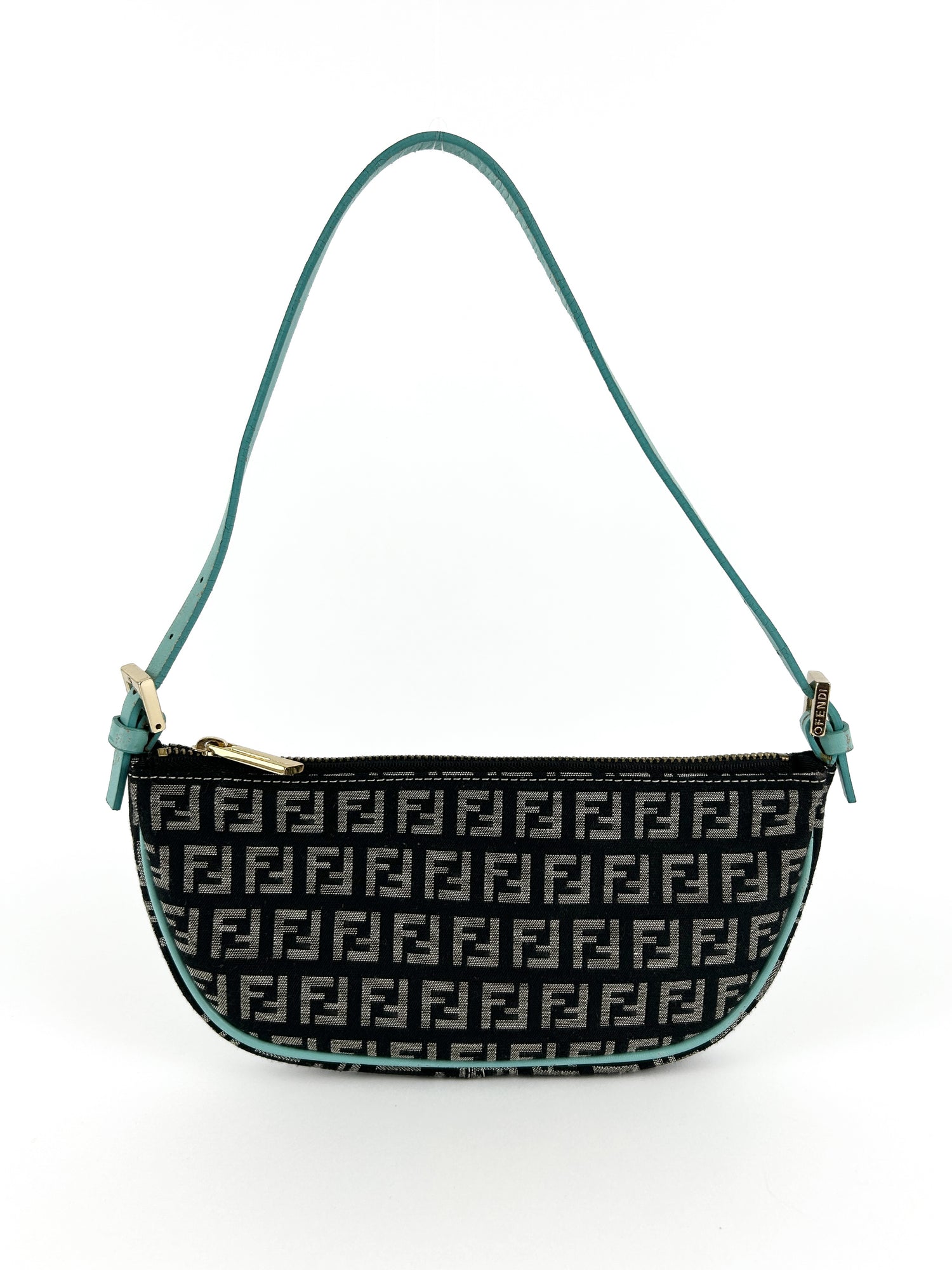 Vintage Fendi Mini Zucca Half Moon Shoulder Bag 90s