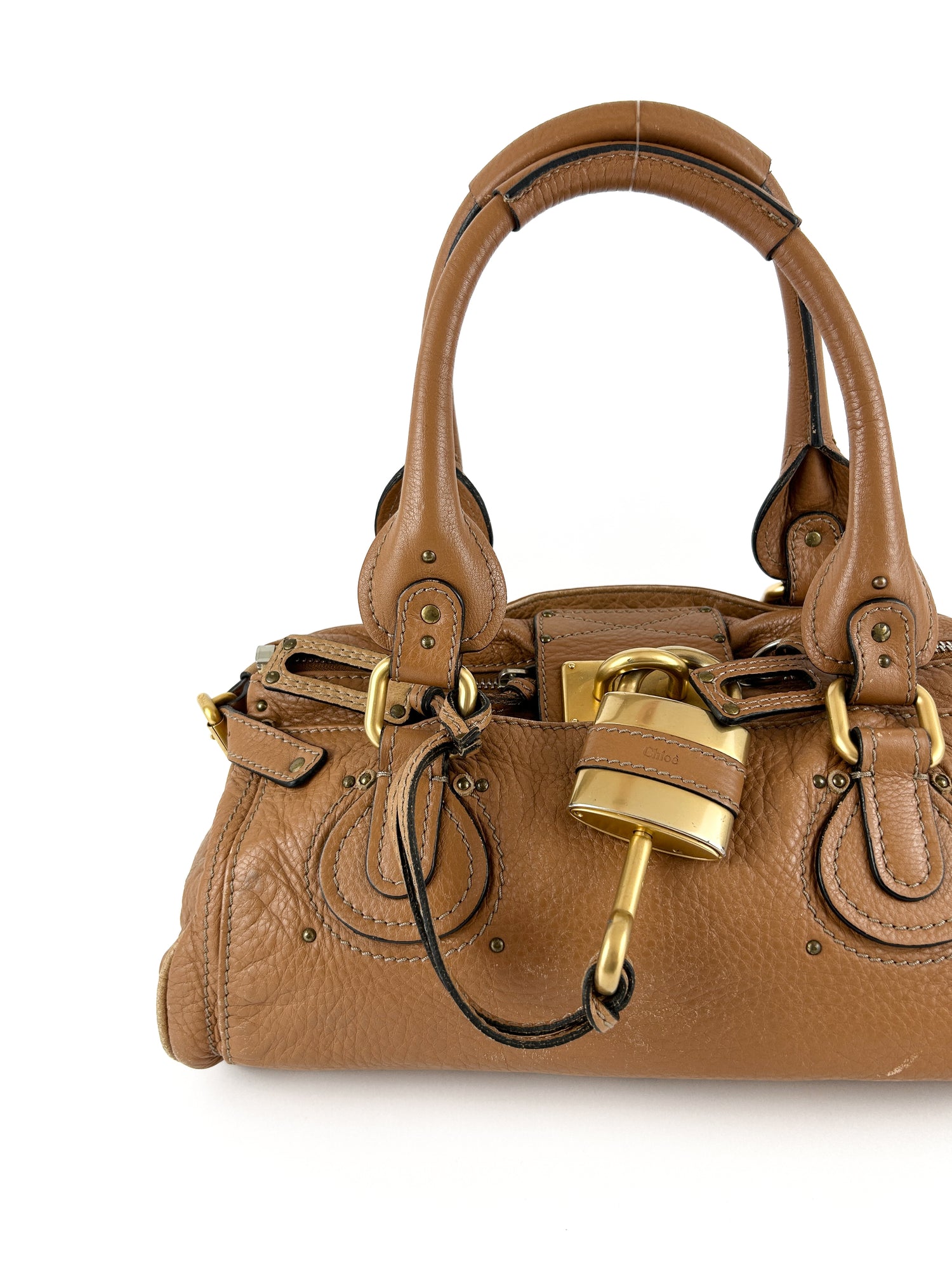 Vintage Chloe Paddington Burnt Brown Leather Handbag (2000s)