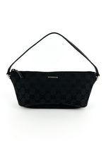 Vintage Gucci Monogram Black Pochette Boat Bag (2000s)