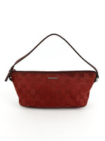 Vintage Gucci Monogram Red Pochette Boat Bag (2000s)