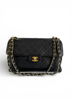 Vintage 90s Chanel Double Sided Black Caviar 24K GHW 30cm Classic Flap Bag