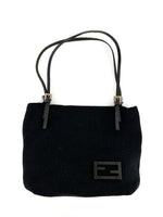 Vintage Fendi FF Black Knit Tote Bag