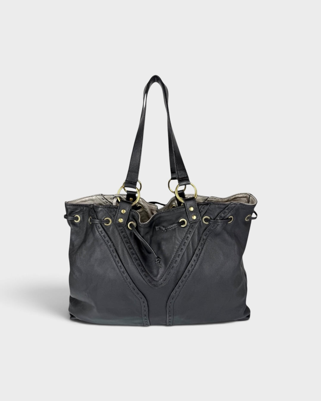 2000s Yves Saint Laurent Rive Gauche Leather Reversible Tote Bag