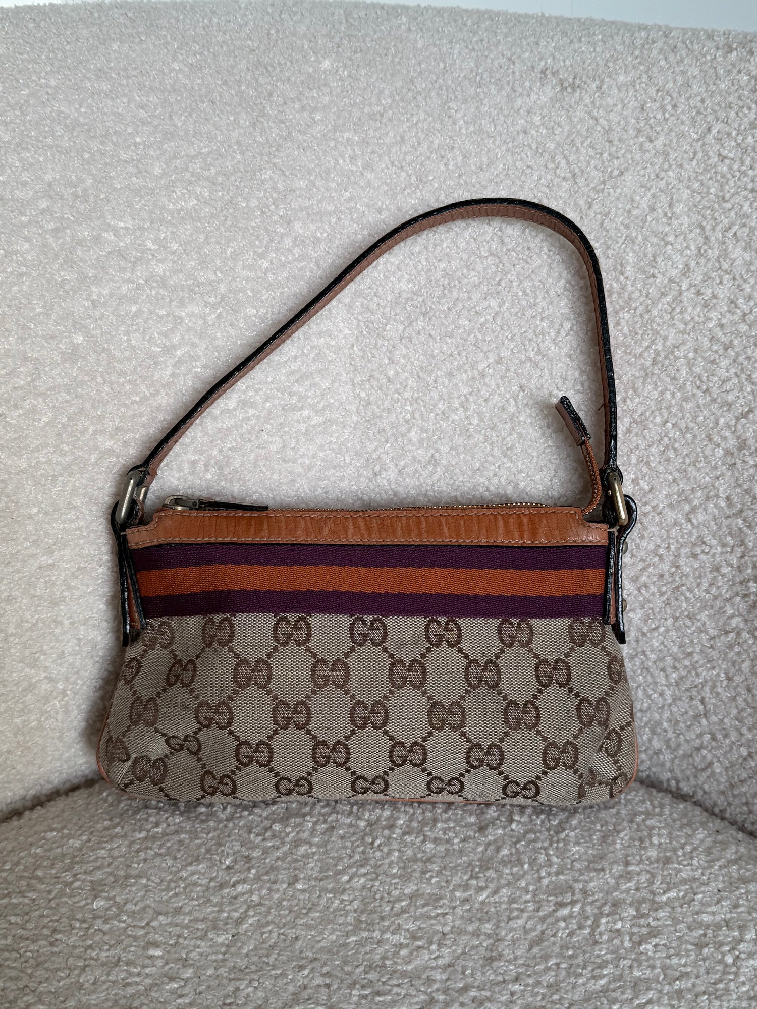 Vintage 90s Gucci Monogram Mini Charm Shoulder Bag