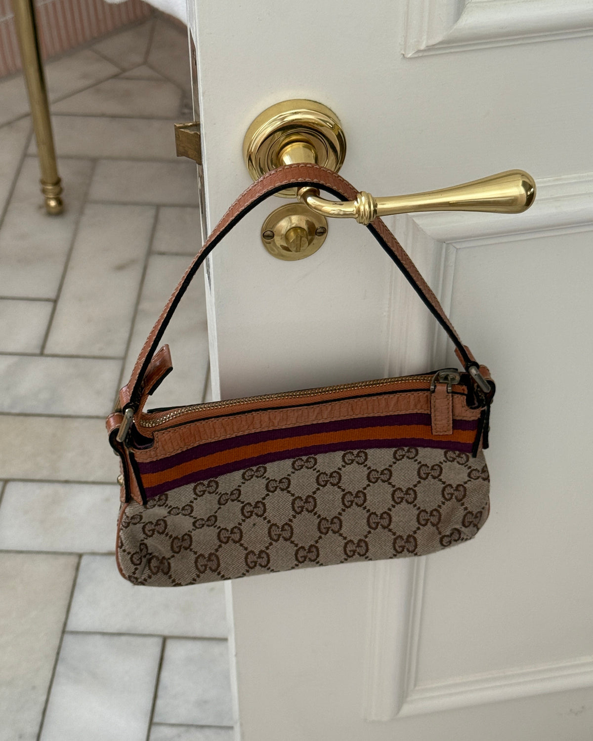 2000s Gucci Monogram Mini Charm Shoulder Bag