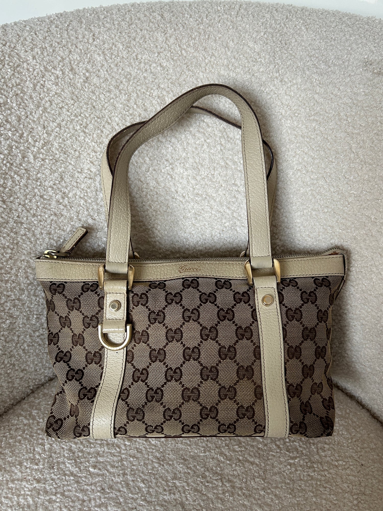 Vintage 90s Gucci Monogram Mini Abbey Handbag