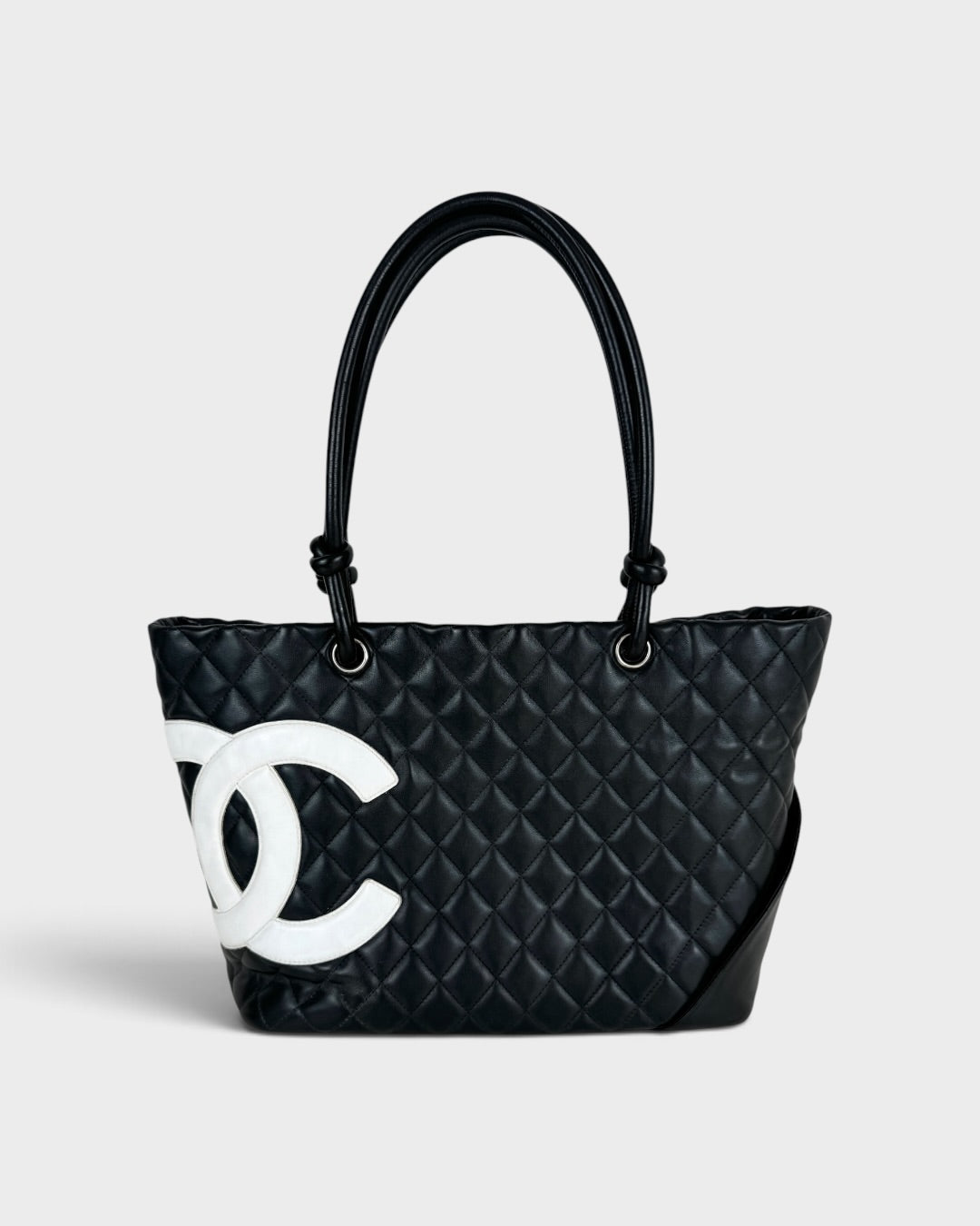 2004 Chanel Cambon Black & White Tote Bag