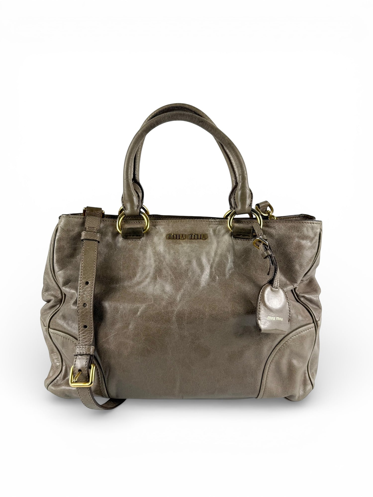 2010s Miu Miu Vitello Shine 2Way Tote Bag