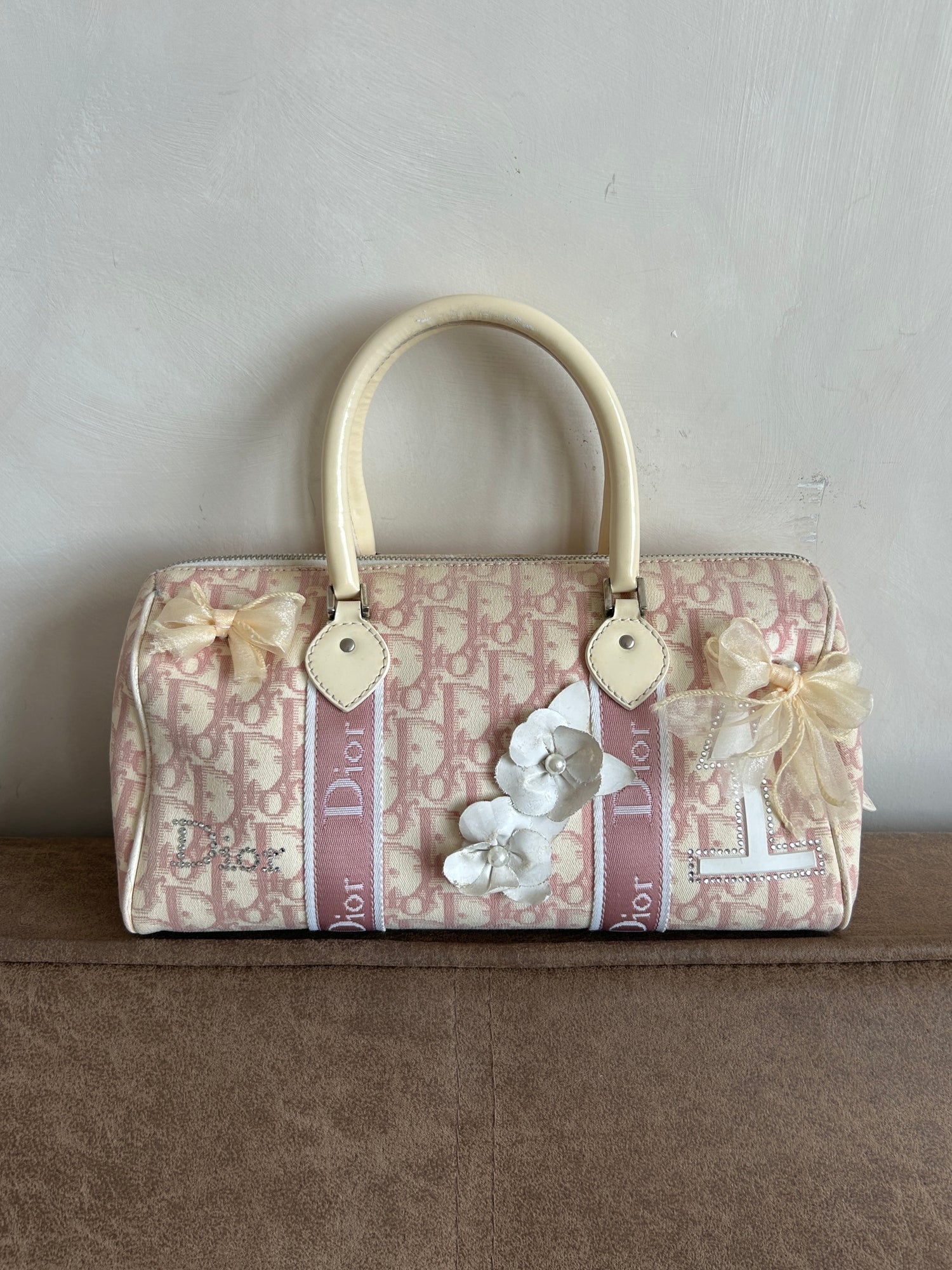 Vintage Christian Dior Pink Monogram Trotter Boston Handbag (2003)