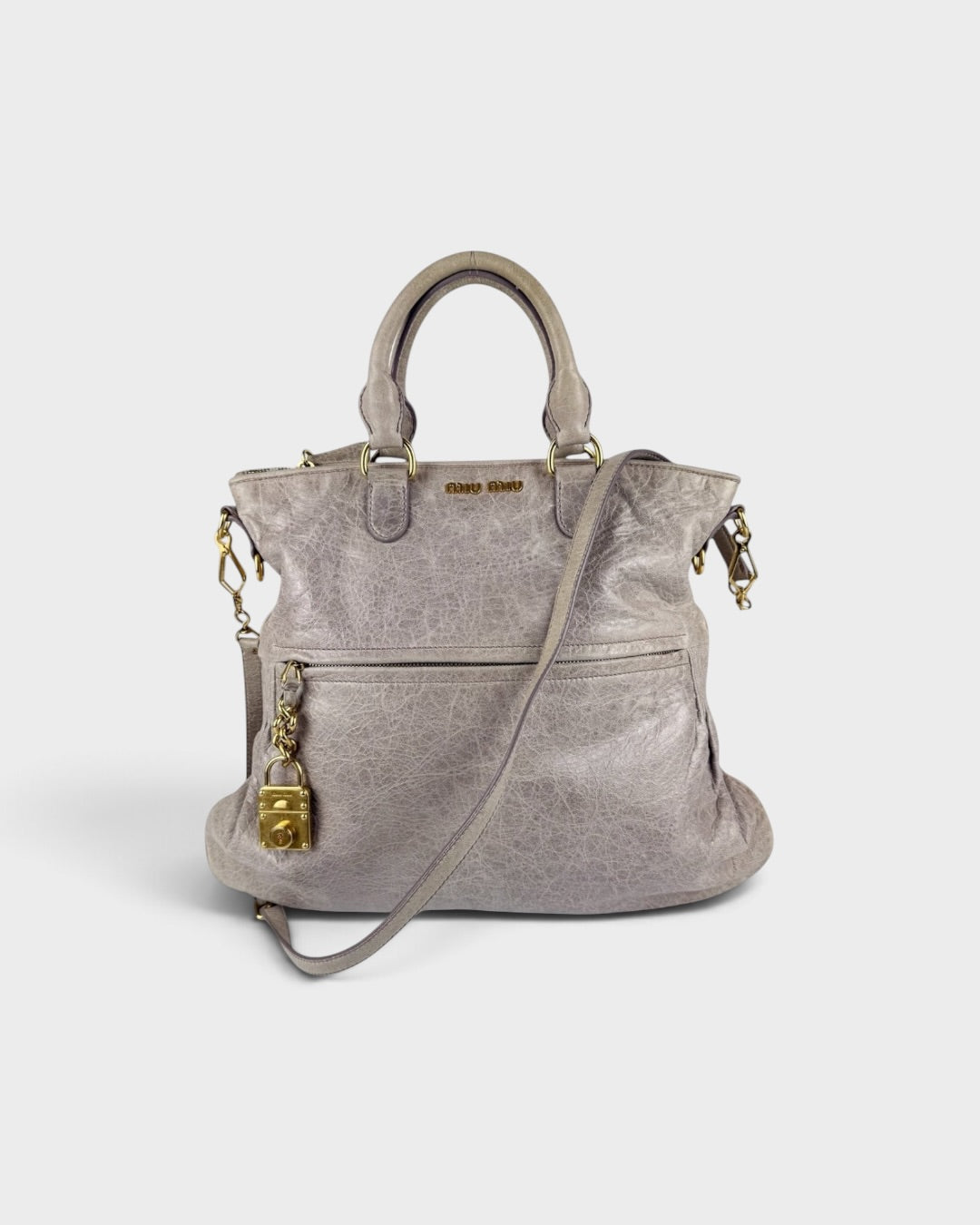 2010s Miu Miu Vitello Charm Large 2Way Handbag