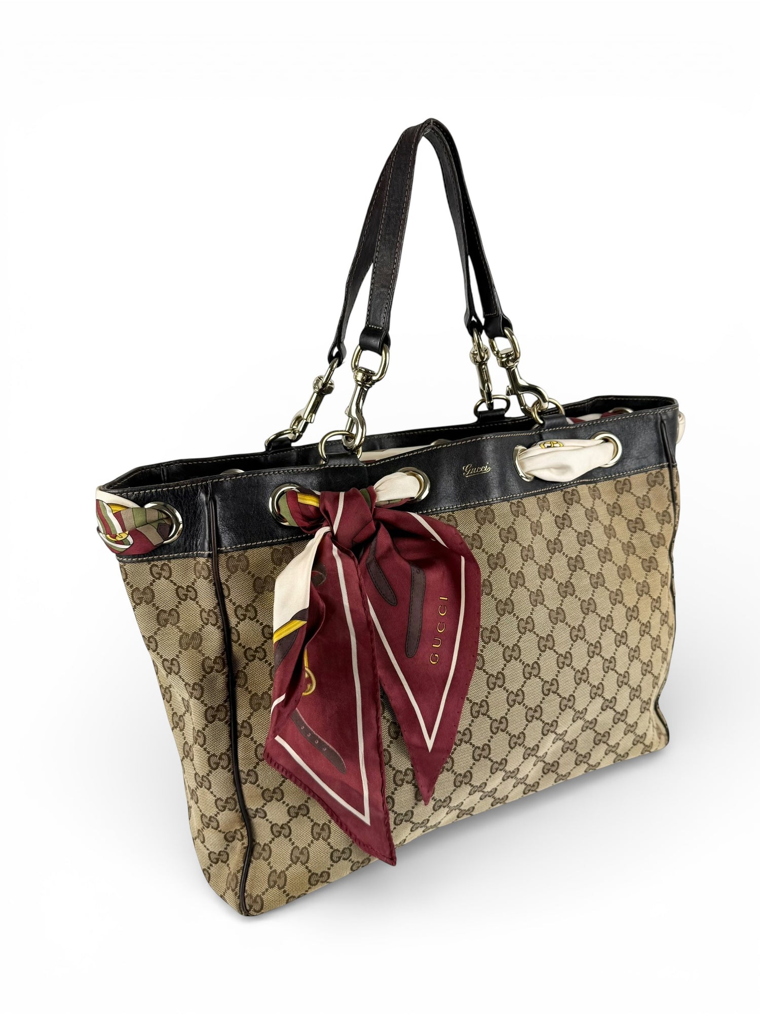 Vintage 90s Gucci Monogram Large Scarf Tote Bag