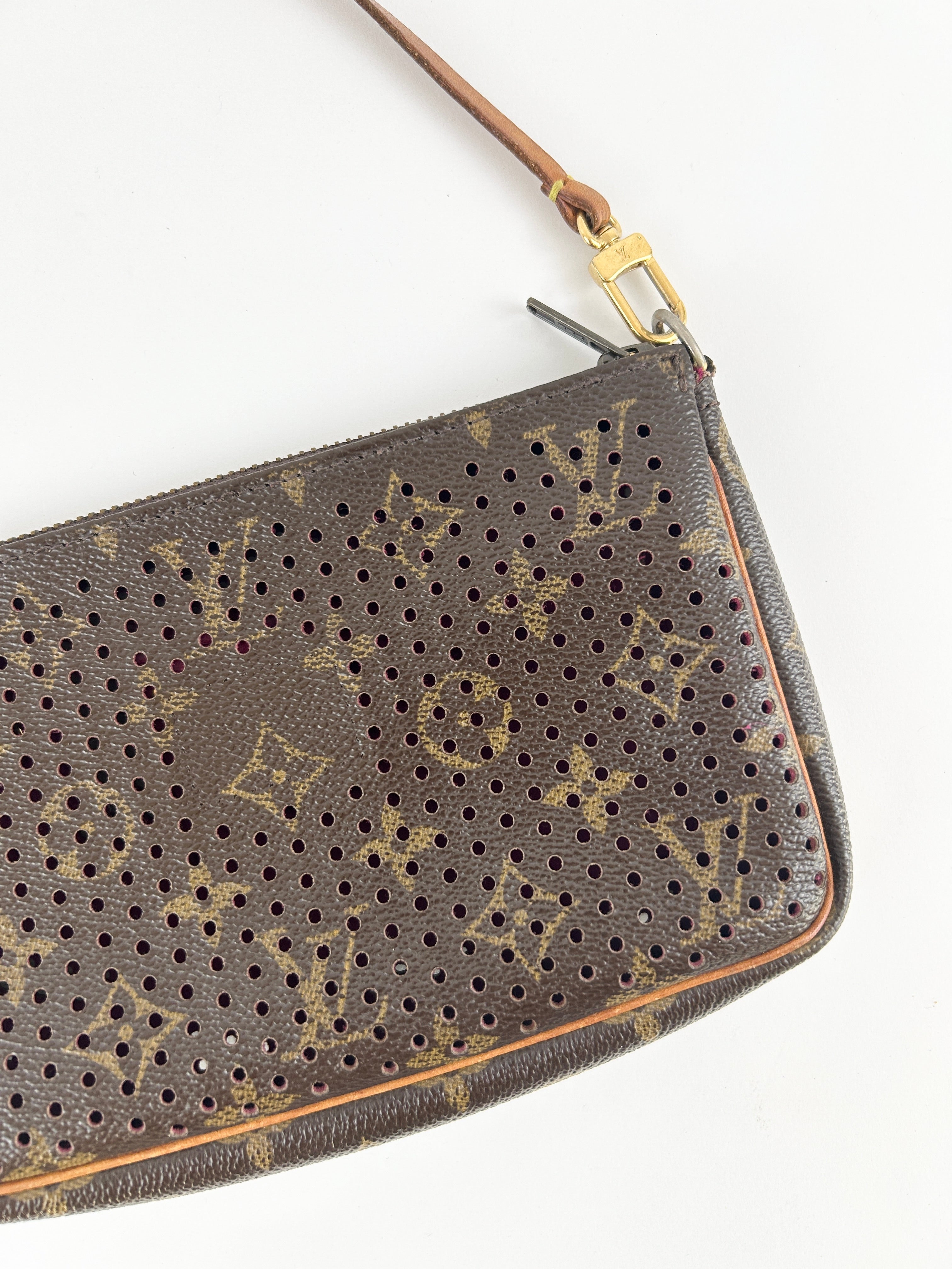 Vintage Louis Vuitton Perforated Padlock Pochette Bag RARE