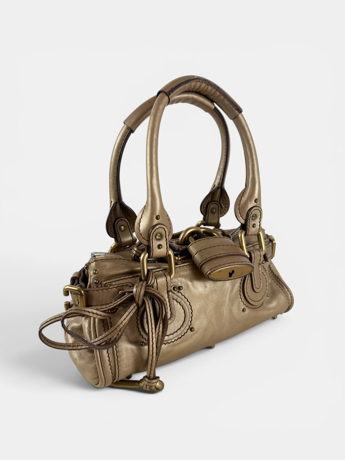 2007 Chloé Paddington Gold Leather GHW Mini Handbag