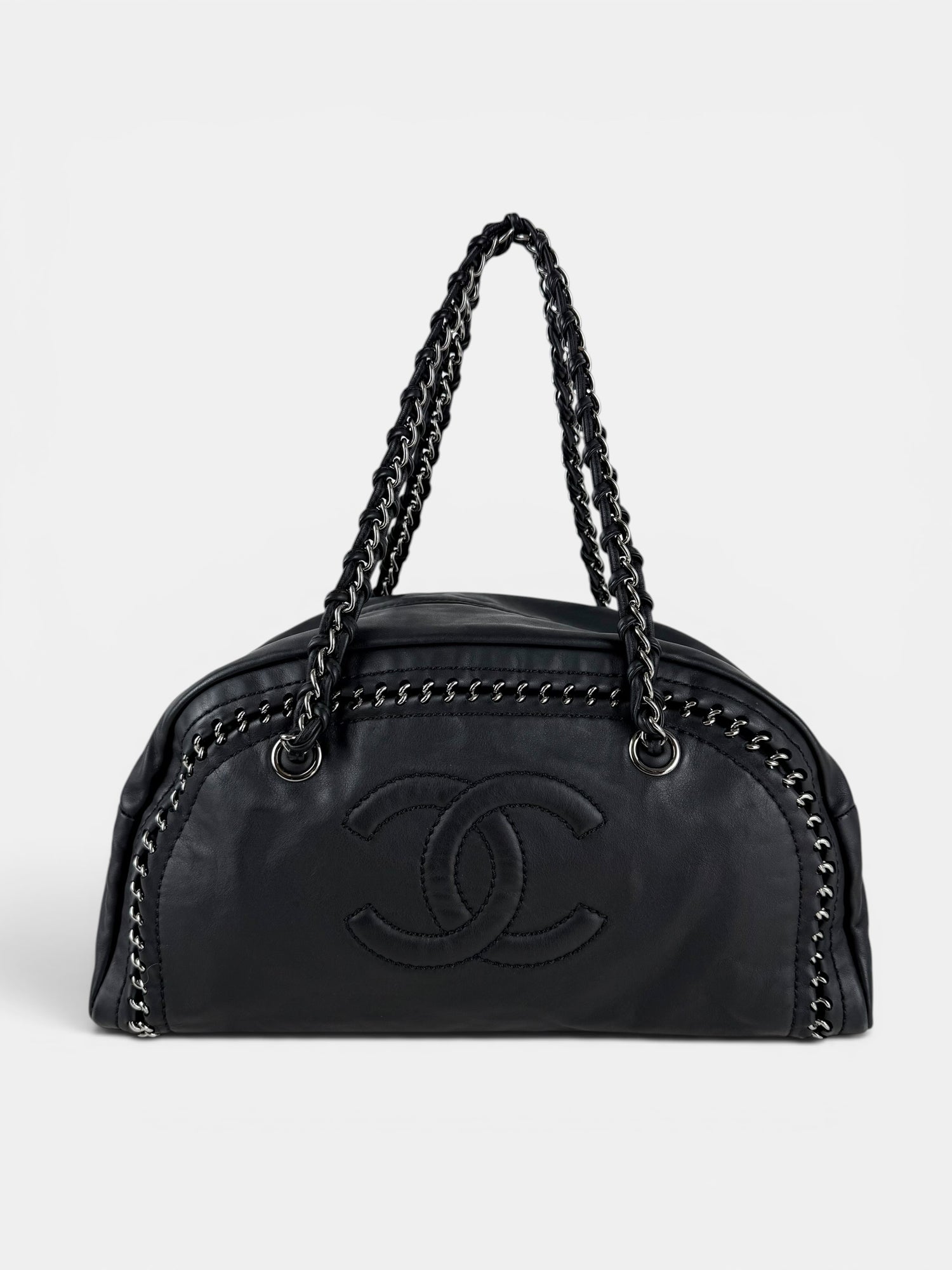 2005/2006 Chanel Luxe Ligne Black Lambskin Bowling Bag