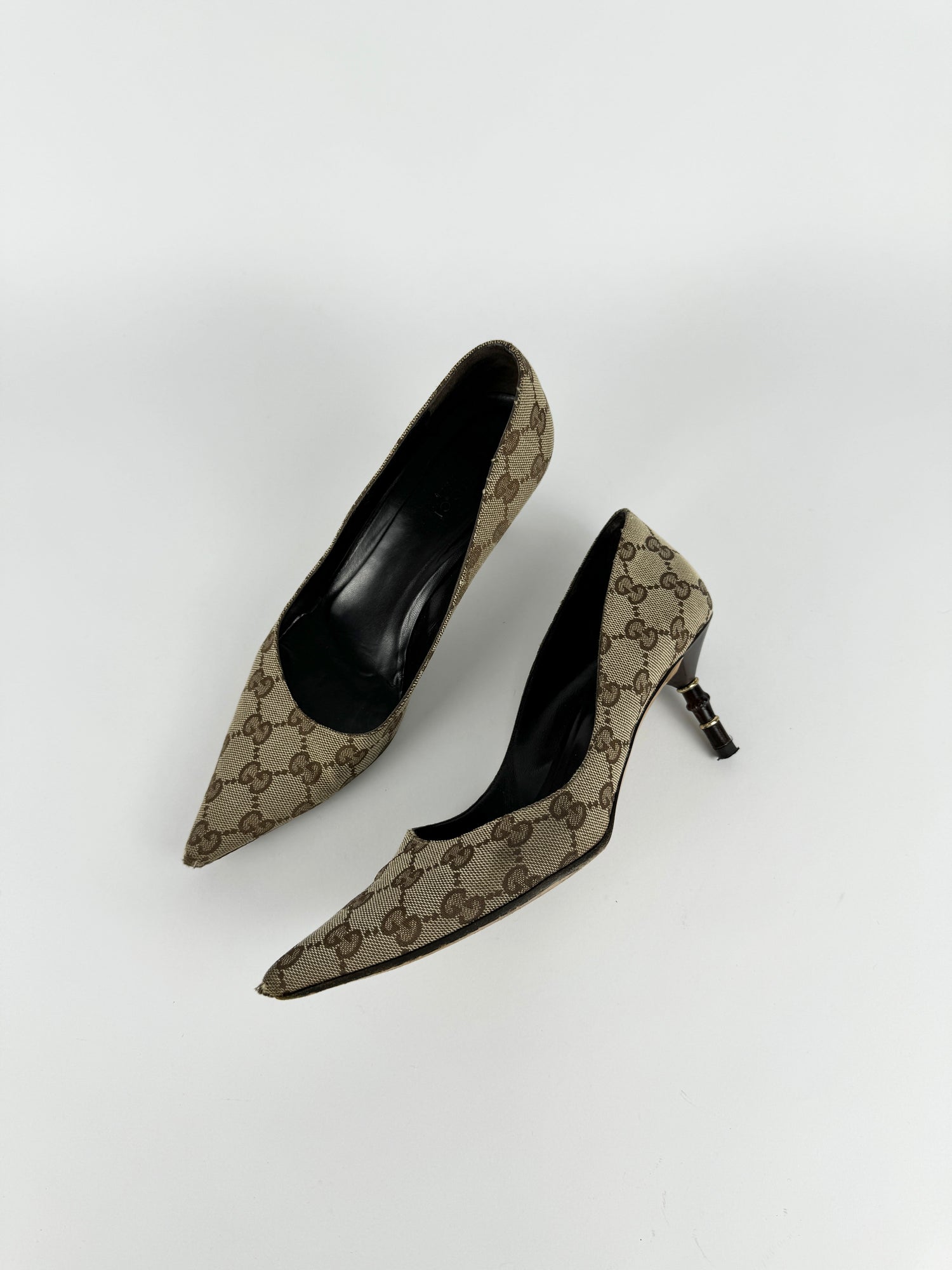 Gucci Monogram Kitten Heels