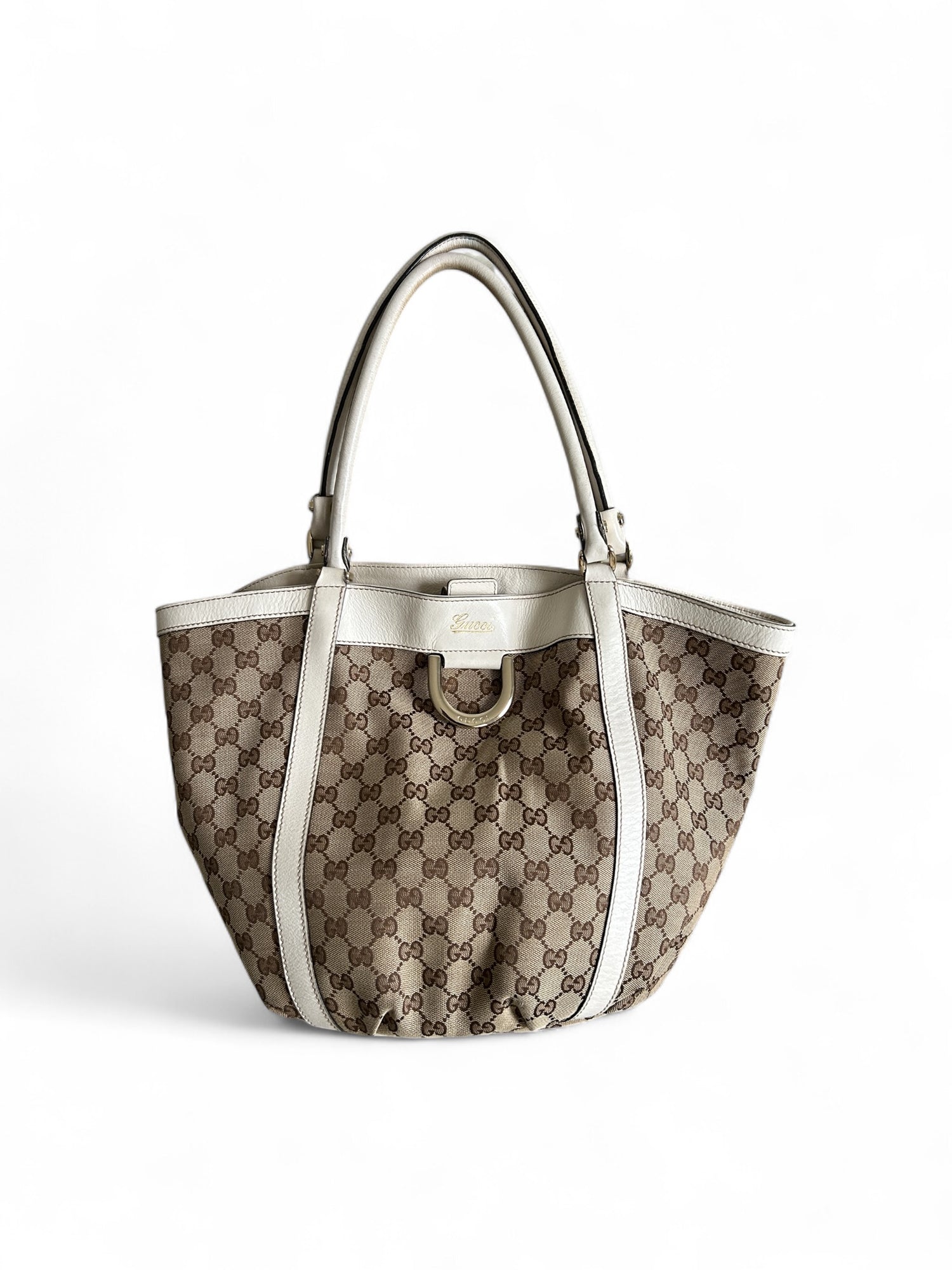 Vintage Gucci Monogram Bucket Shoulder Bag 90s