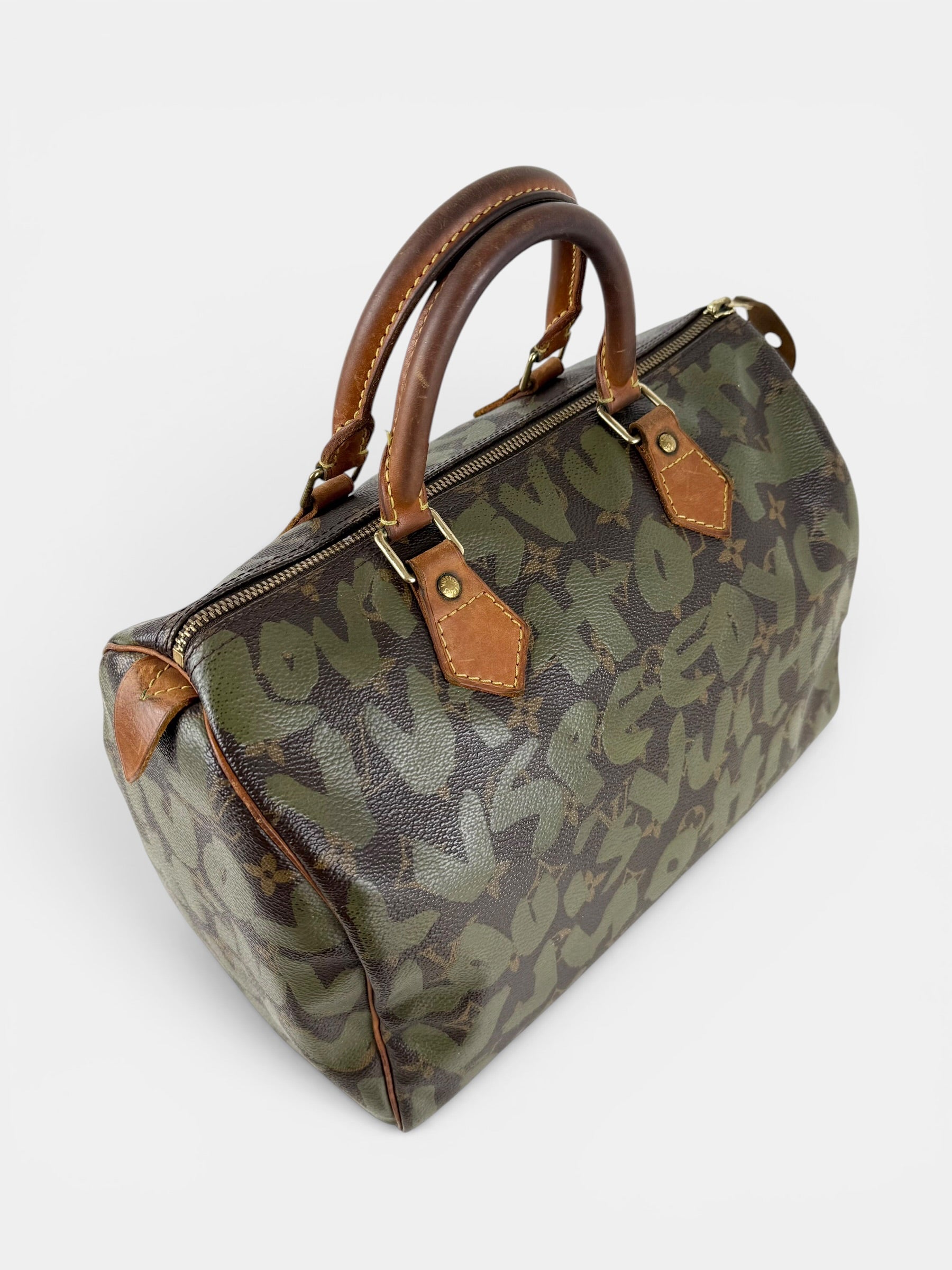 2001 Louis Vuitton x Stephen Sprouse Khaki Graffiti Speedy 30