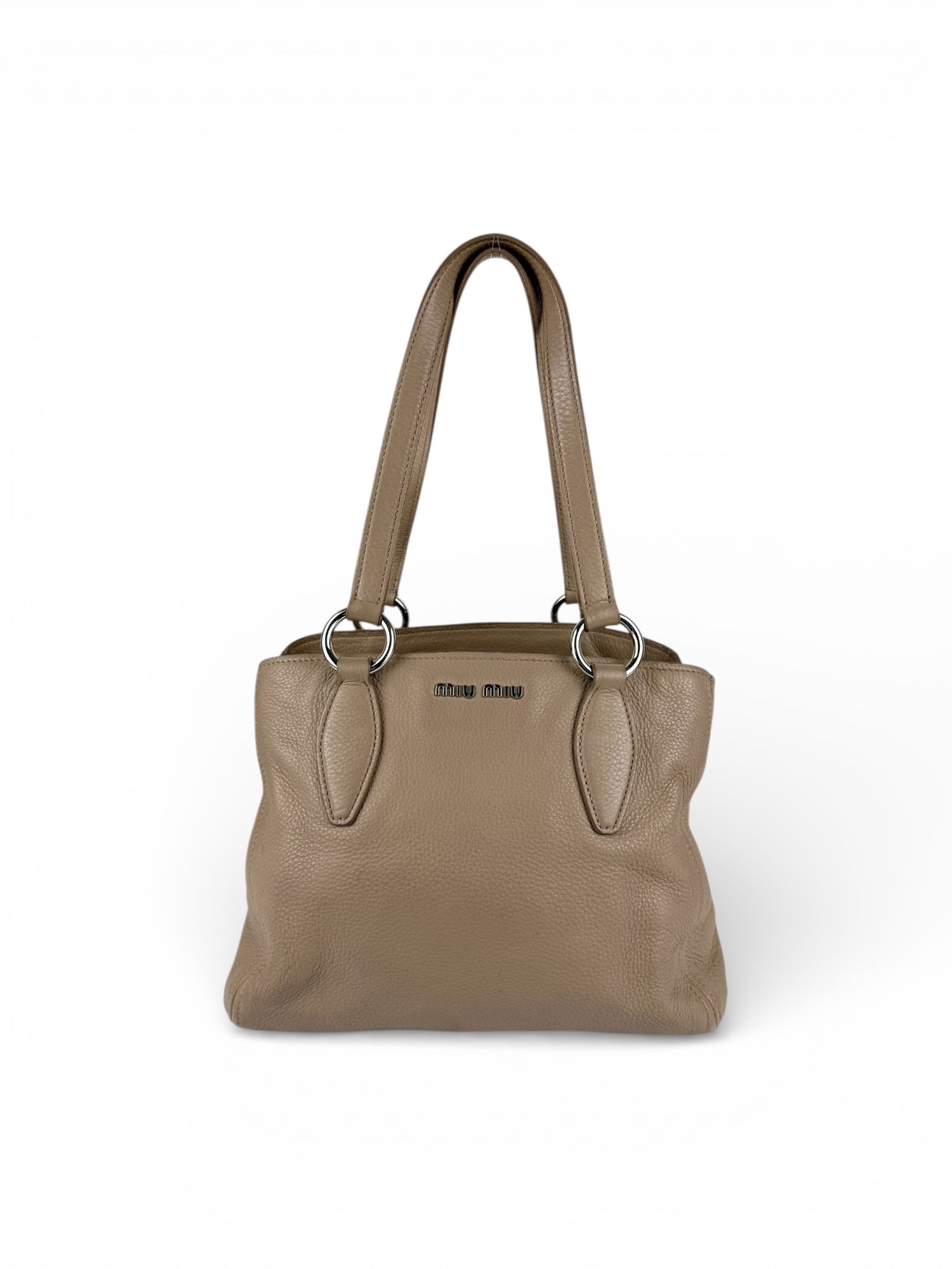 2010s Miu Miu Grained Leather Tote Bag
