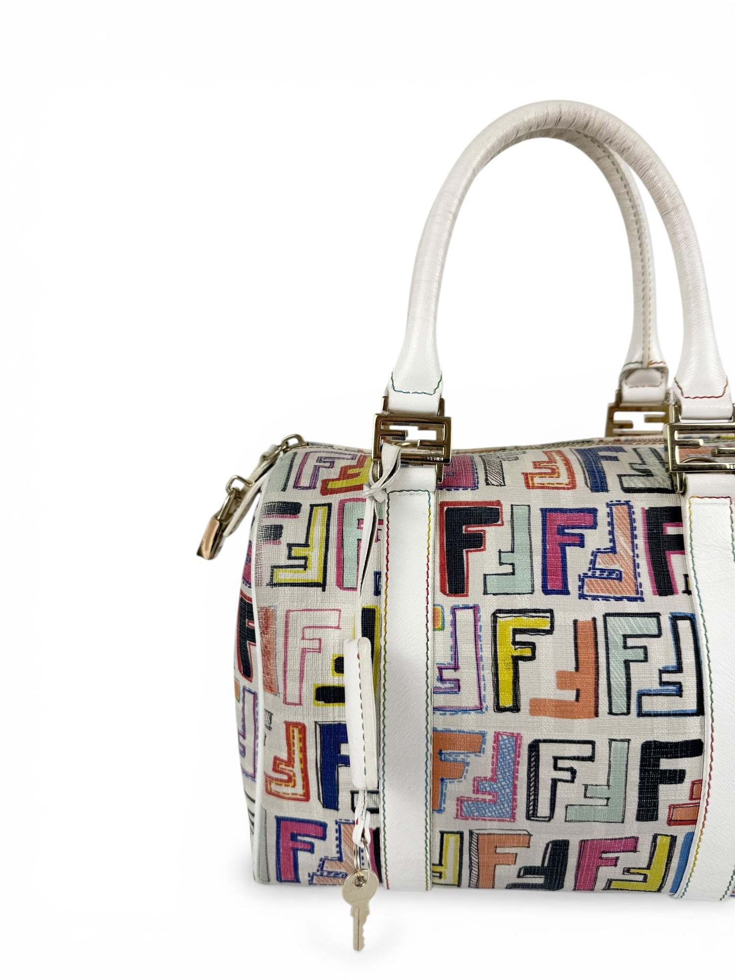 Fendi Zucca ‘Forever Bauletto’ Mini Boston Handbag