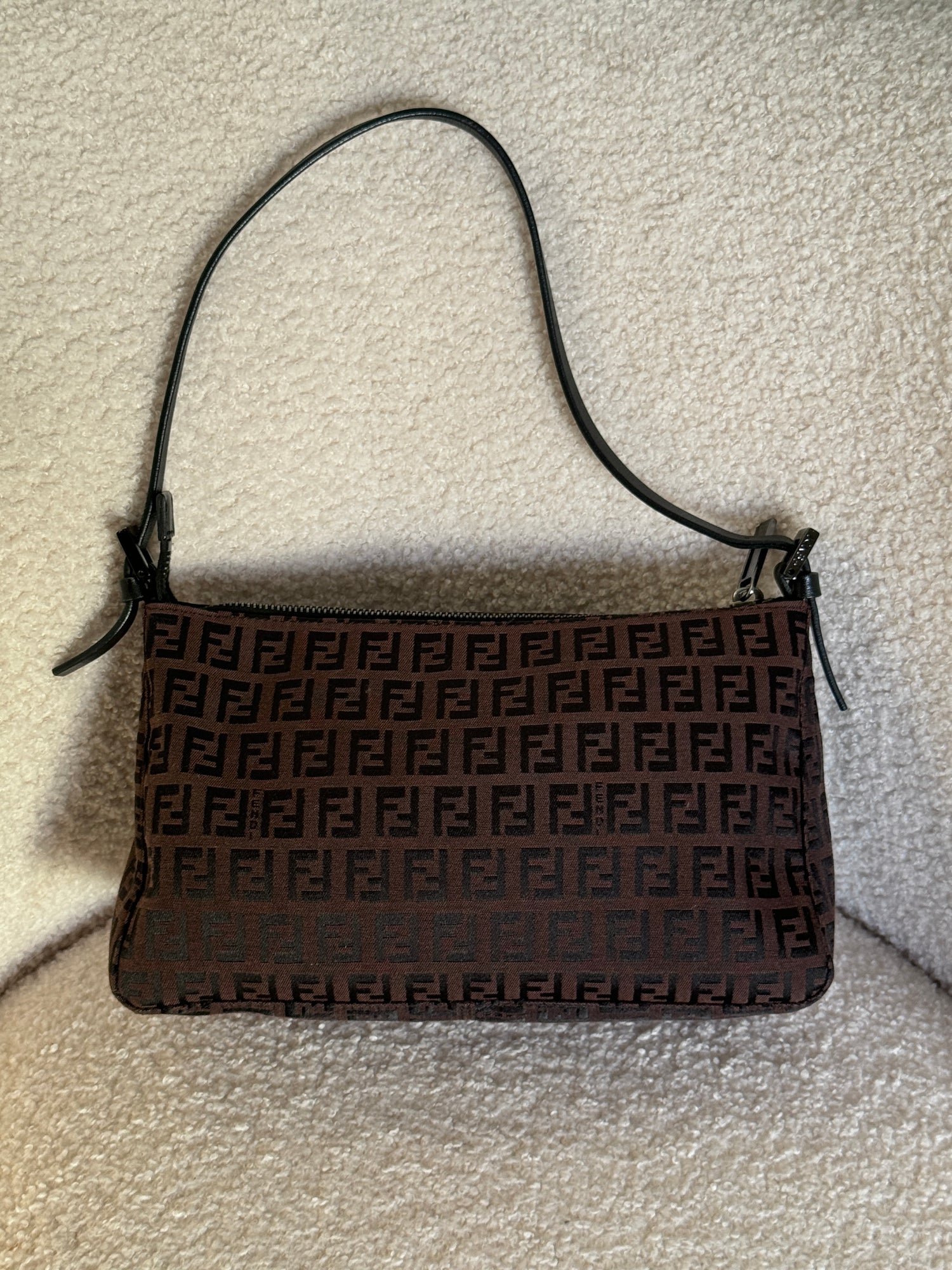 Vintage 90s Fendi Zucca Brown Shoulder Bag