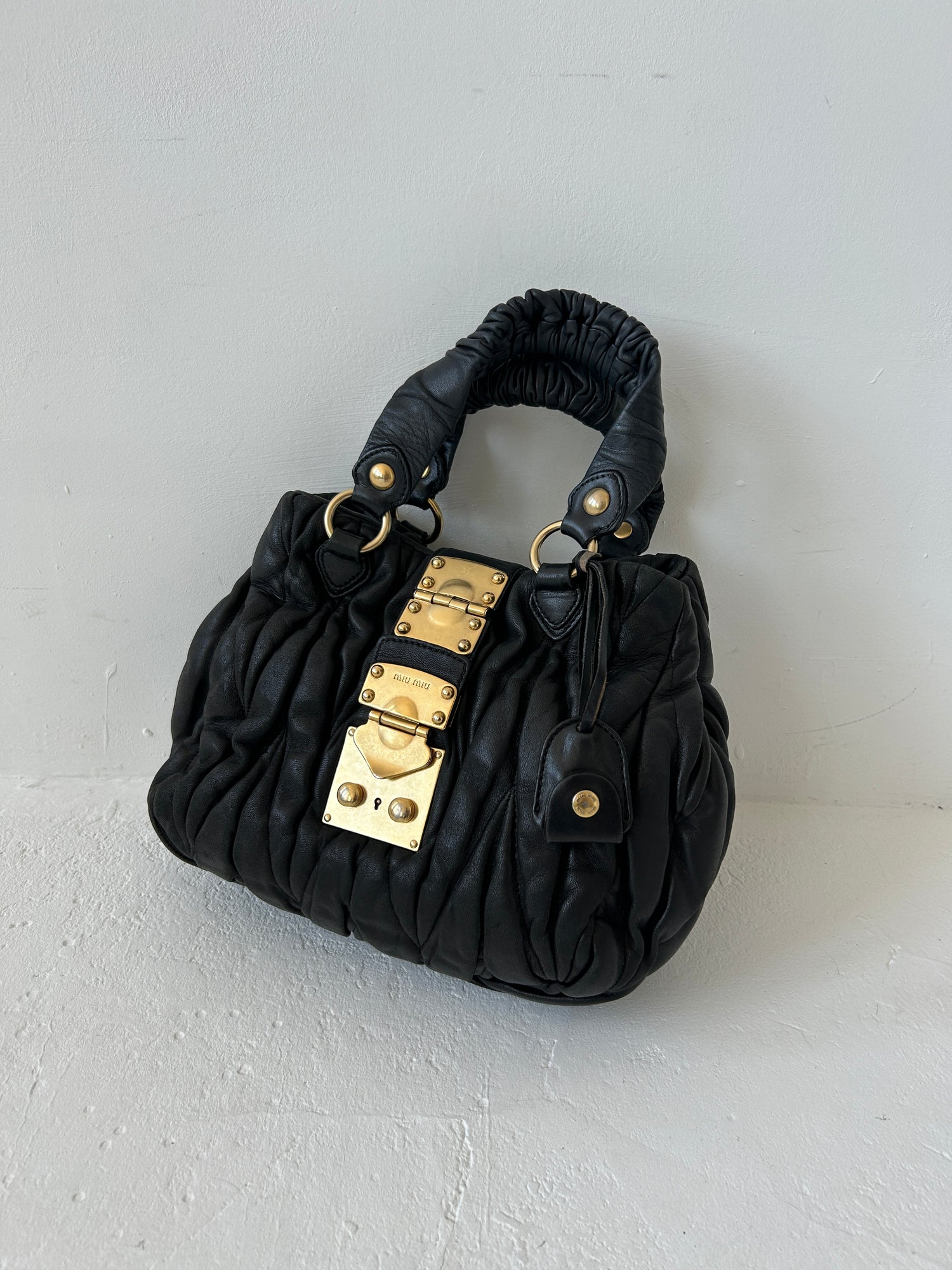 Miu Miu Matelasse Leather Handbag 2way GHW